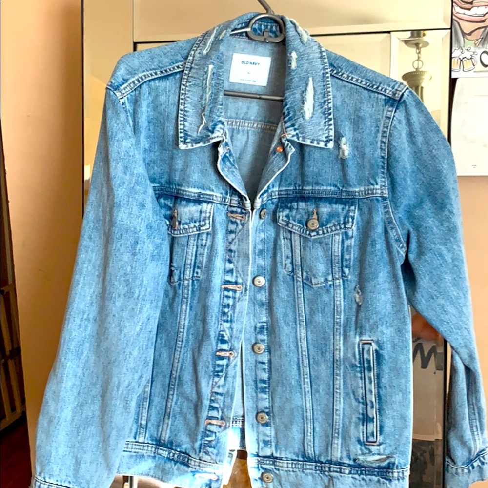 Old Navy Women Distressed Jean Jacket